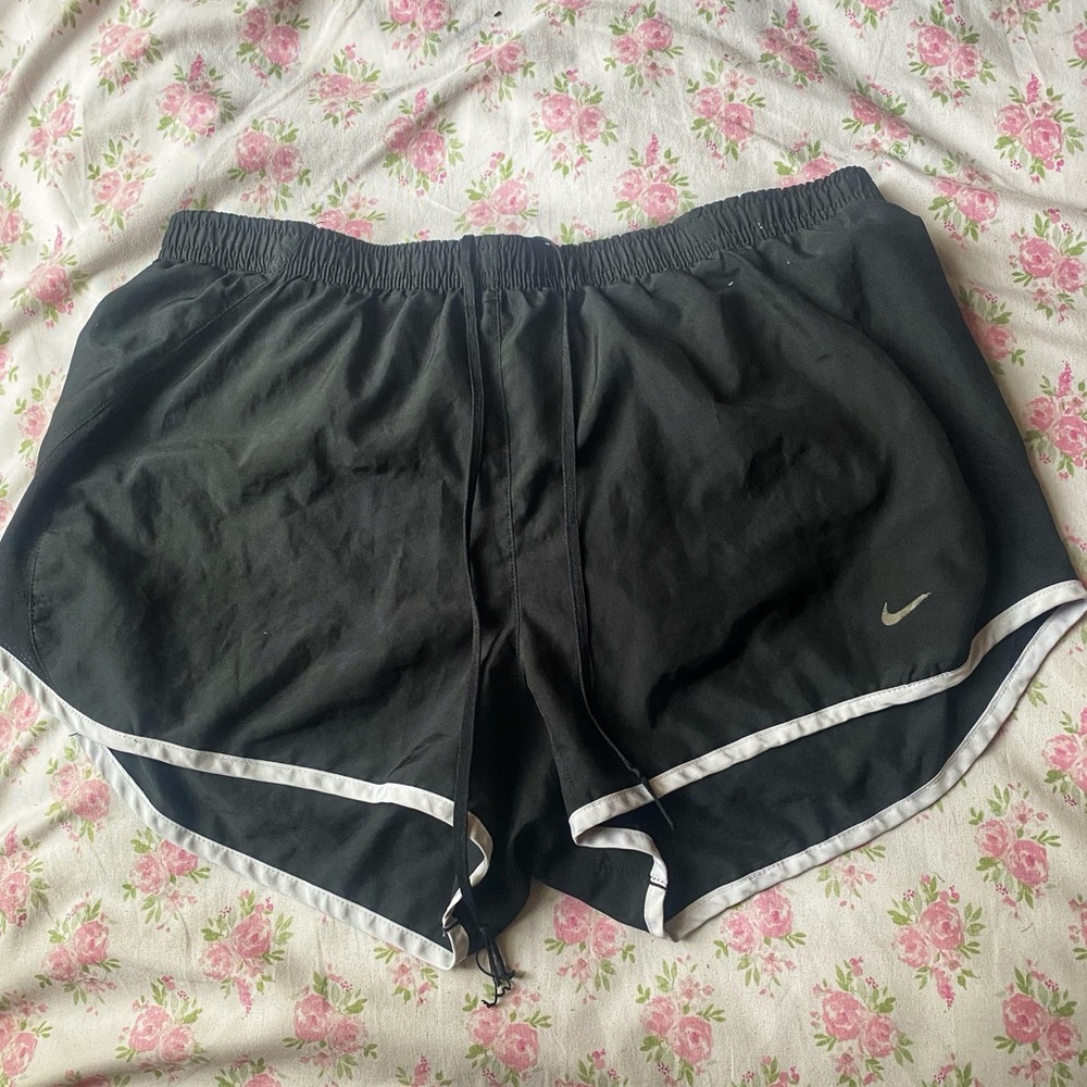 Nike Black and White Athletic Shorts with Moisture-Wicking Fabric